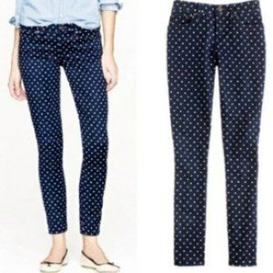 J. Crew Navy Polkadot Toothpick Jeans